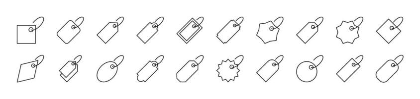 Simple Linear Icon of Label. Editable Stroke. Minimalistic Linear Pictogram for Design of Cards, Apps, Banners, Posts vector