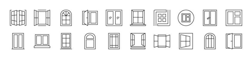Pack of Thin Icons. Editable Stroke. Suitable for Web Sites, Books, Cards, Apps vector