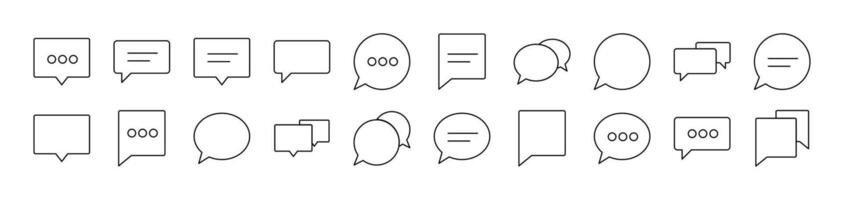Speech Bubble as Communication and Dialogue Picture Collection. Editable Stroke. Perfect for Infographics, Articles, Books, Flyers, Banners vector
