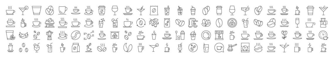 Coffee, Tee, Cups, Grain Related Simple Sign Drawn with Thin Line for Interface, Booklets, Cards, Posts, Infographics vector