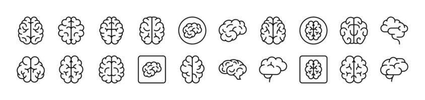 Brain Related Line Icons for Web Sites, Books, Cards, Apps. Editable Stroke. Suitable for Web Sites, Books, Cards, Apps vector