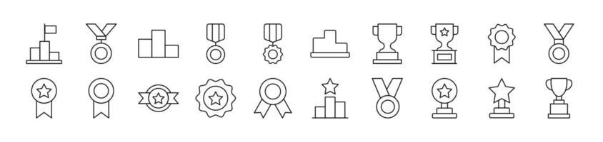 Award for Competition Picture Collection. Editable Stroke. Perfect for Infographics, Articles, Books, Flyers, Banners vector