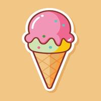 Cheerful Ice Cream Cone with a Smiling Face vector
