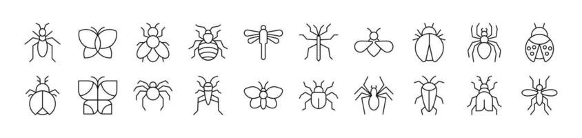 Insect Related Image Collection. Editable Stroke. Perfect for Infographics, Articles, Books, Flyers, Banners vector