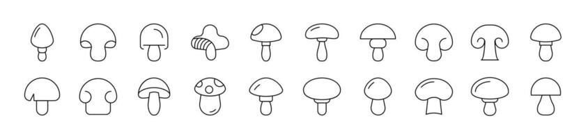 Mushroom Simple Isolated Line Icons Collection. Editable Stroke. Suitable for Web Sites, Books, Cards, Apps vector