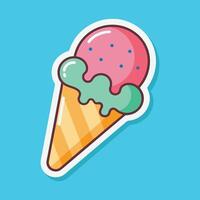 Sweet Ice Cream Cone with a Cherry on Top vector
