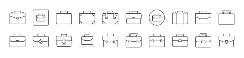Briefcase, Business Suitcase Related Line Icons for Web Sites, Books, Cards, Apps. Editable Stroke. Suitable for Web Sites, Books, Cards, Apps vector