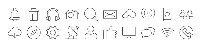 Contact Us and Communication Related Line Icon Collection. Editable Stroke. Perfect for Infographics, Articles, Books, Flyers, Banners vector