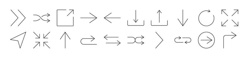 Arrows Up, Down, Right and Left Outline Image Collection. Editable Stroke. Perfect for Infographics, Articles, Books, Flyers, Banners vector