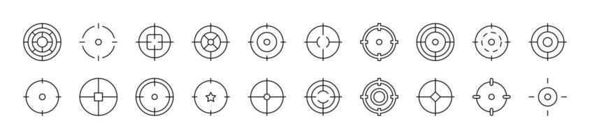 Target Icon Set for UI, Placards, Books, Apps. Editable Stroke. Suitable for Web Sites, Books, Cards, Apps vector