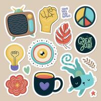 Bright and Lovely Sticker Collection for Ladies vector