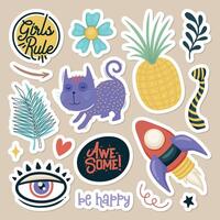 Charming and Playful Stickers for Decoration vector