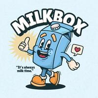 A milk carton character greets us with a smile vector