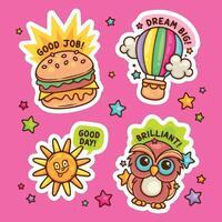 Adorable and Uplifting Stickers for Inspiration vector