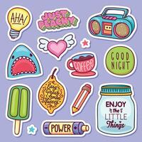 Funny and Whimsical Sticker Pack Collection vector