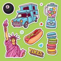 Bright and Colorful Stickers to Enjoy vector