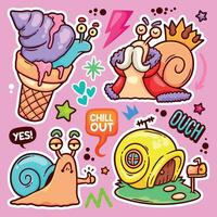 Fun and Quirky Snail Stickers for Everyone vector