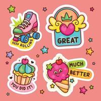 Fun and Simple Words on Cute Stickers vector