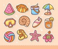 Fun and Relaxing Beach-Themed Icon Set vector
