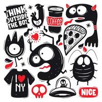 Stylish and Funny Monsters to Brighten Projects vector