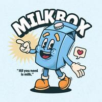 A milk carton character who is happy on a sunny day vector