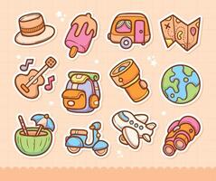 Amazing Travel Icons with Fun Vibes vector