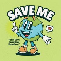Cute cartoon earth characters explain how important life is vector