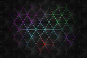 Dark hexagonal background with gradient and light color vector