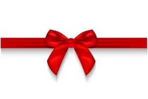 Elegant red ribbon and bow isolated on white vector