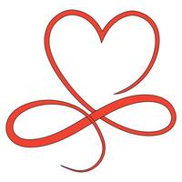 Infinity heart symbol, infinity love eternal forever, endless heart vector
