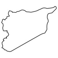 Outline map of Syria, geographical border of Syria map shape vector