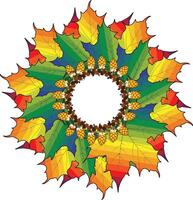 Rainbow Maple Leaf Flower Circle vector