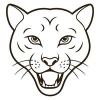 Graceful Leopard Head on White vector
