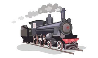 Classical locomotive railways illustration style for design purposes. vector