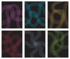 Wavy lines collection, illustration style for background design. vector