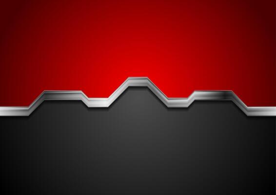 Hi-tech abstract red and black background with metal silver stripe