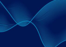 Dark blue abstract wavy lines background vector