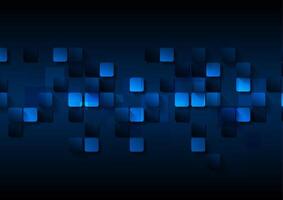 Dark blue tech abstract squares background vector