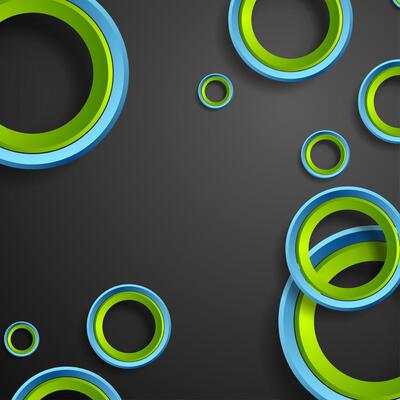 Green and blue circles geometric background