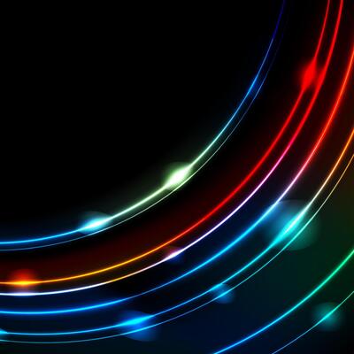 Neon glowing arc lines abstract background