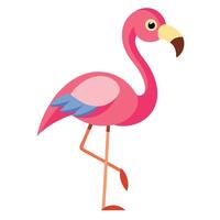 Graceful Pink Flamingo in Minimalist Setting vector