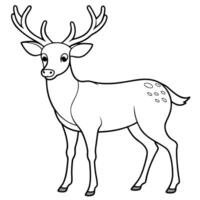 Coloring Page Outline of a Cute Deer vector