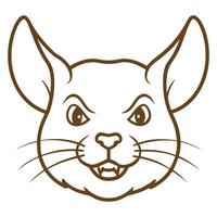 Sophisticated Animal Head Icon on White vector