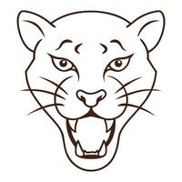The Fierce Leopard Head on White vector