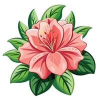 Simple Green Leaf and Flower in Summer vector