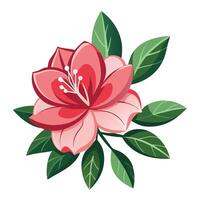 Green Leaf with Simple Summer Flower vector