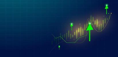 Abstract finance success with growth graph on blue background vector