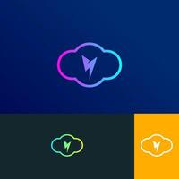 modern cloud and thunder logo for your company or etc vector