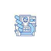 Call Line Icon. linear style sign for mobile concept and web design. vector