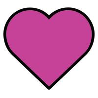 Flat Heart Outline Art vector